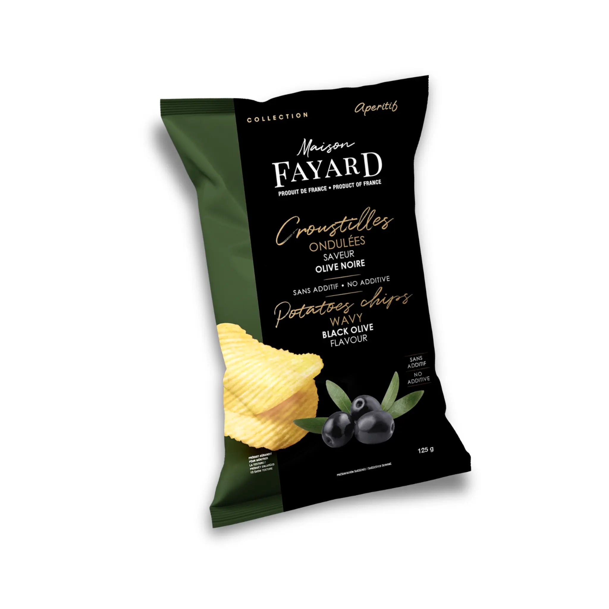 Chips Ondulées saveur Olive Noire Maison Fayard apéritif