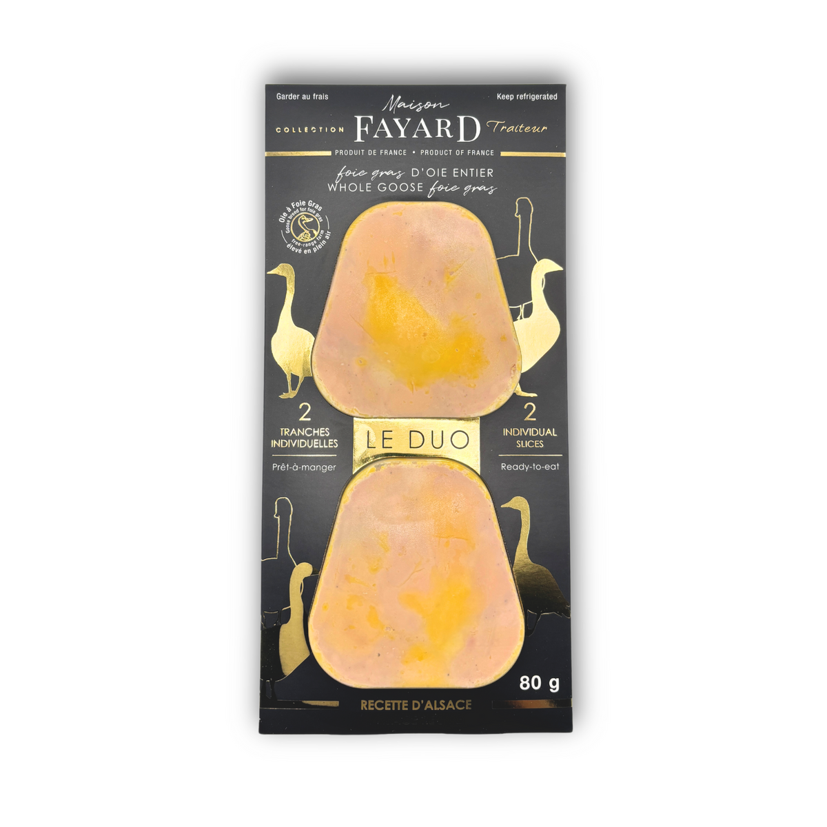 Duo de Foie Gras d'Oie Entier d'Alsace, 2 Tranches
