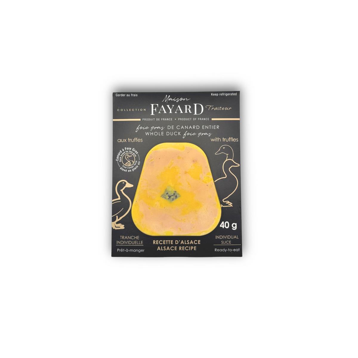 Foie Gras de Canard Entier d'Alsace aux Truffes, Mono Tranche