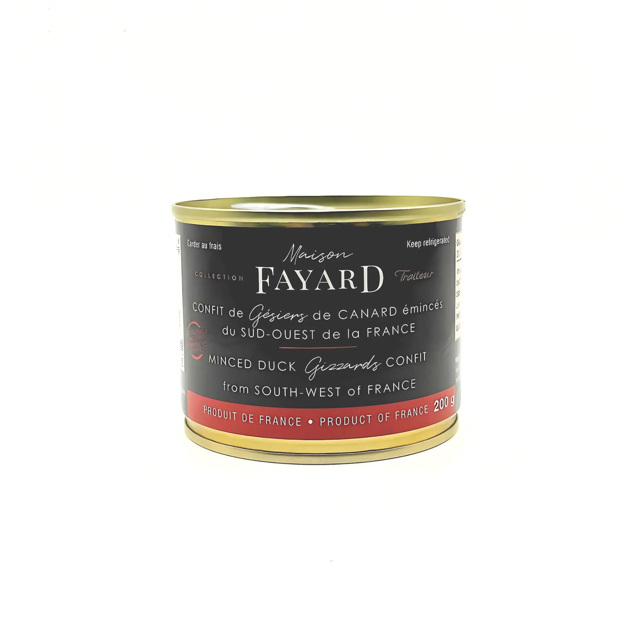 Gésiers de Canard Confit émincés Maison Fayard collection Traiteur