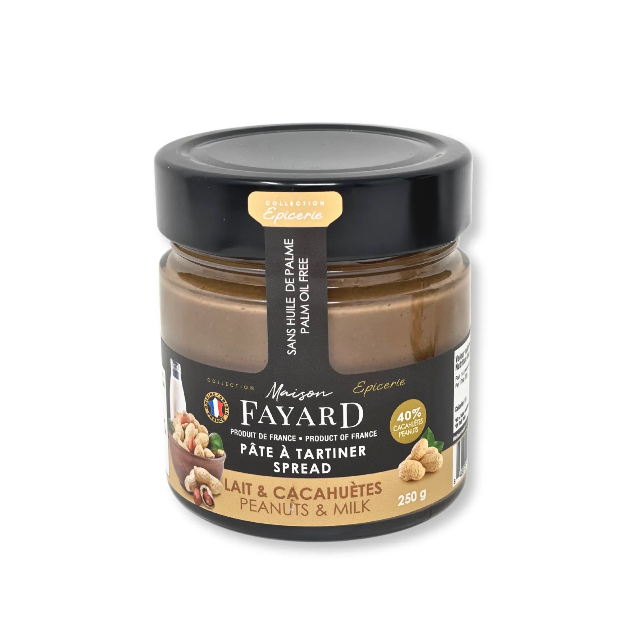 Pâtes à Tartiner Lait & Cacahuètes Maison Fayard collection épicerie