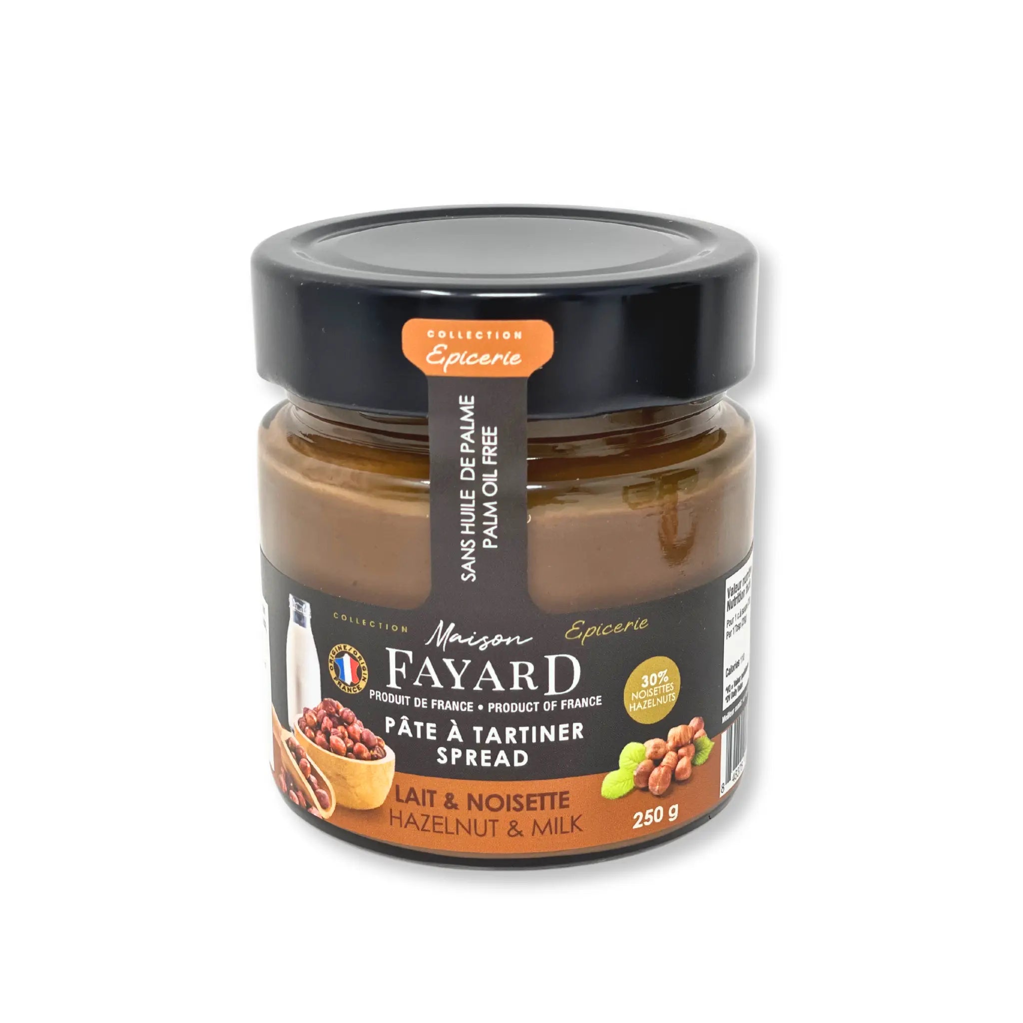 Pâtes à Tartiner Lait & Noisettes Maison Fayard collection épicerie