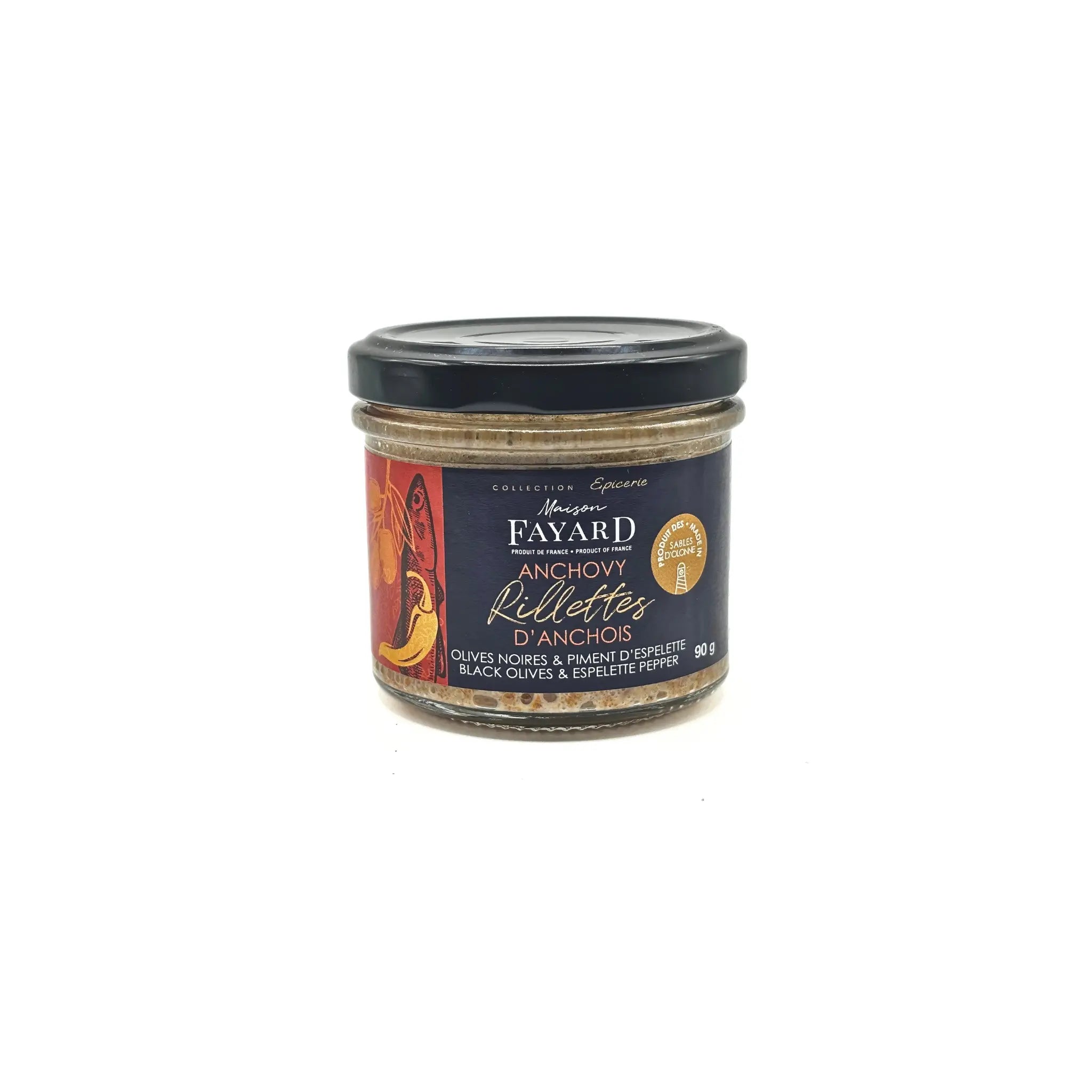 Rillettes d'Anchois Olives Noires & Piment d'Espelette Maison Fayard collection épicerie