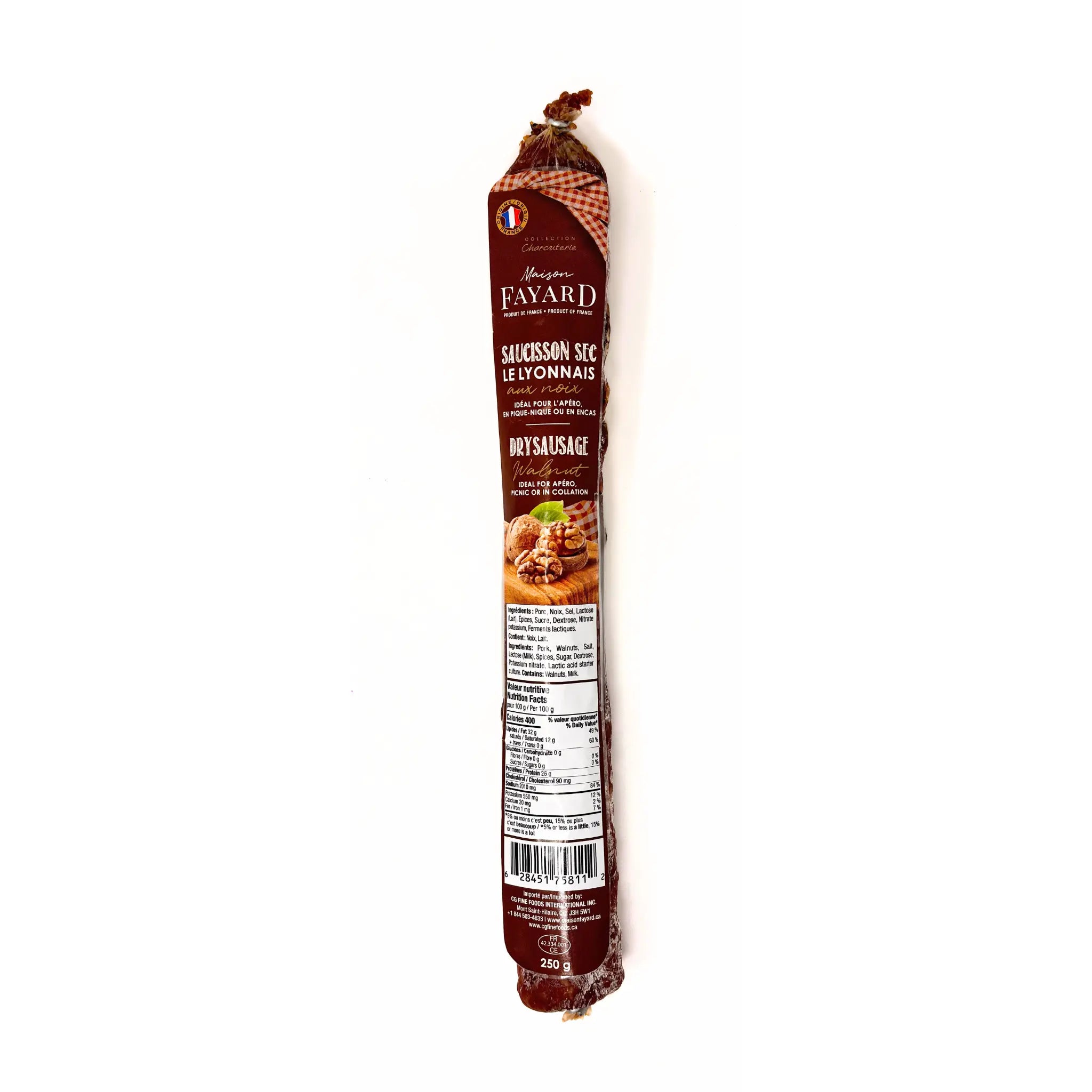Saucisson Sec aux Noix Maison Fayard