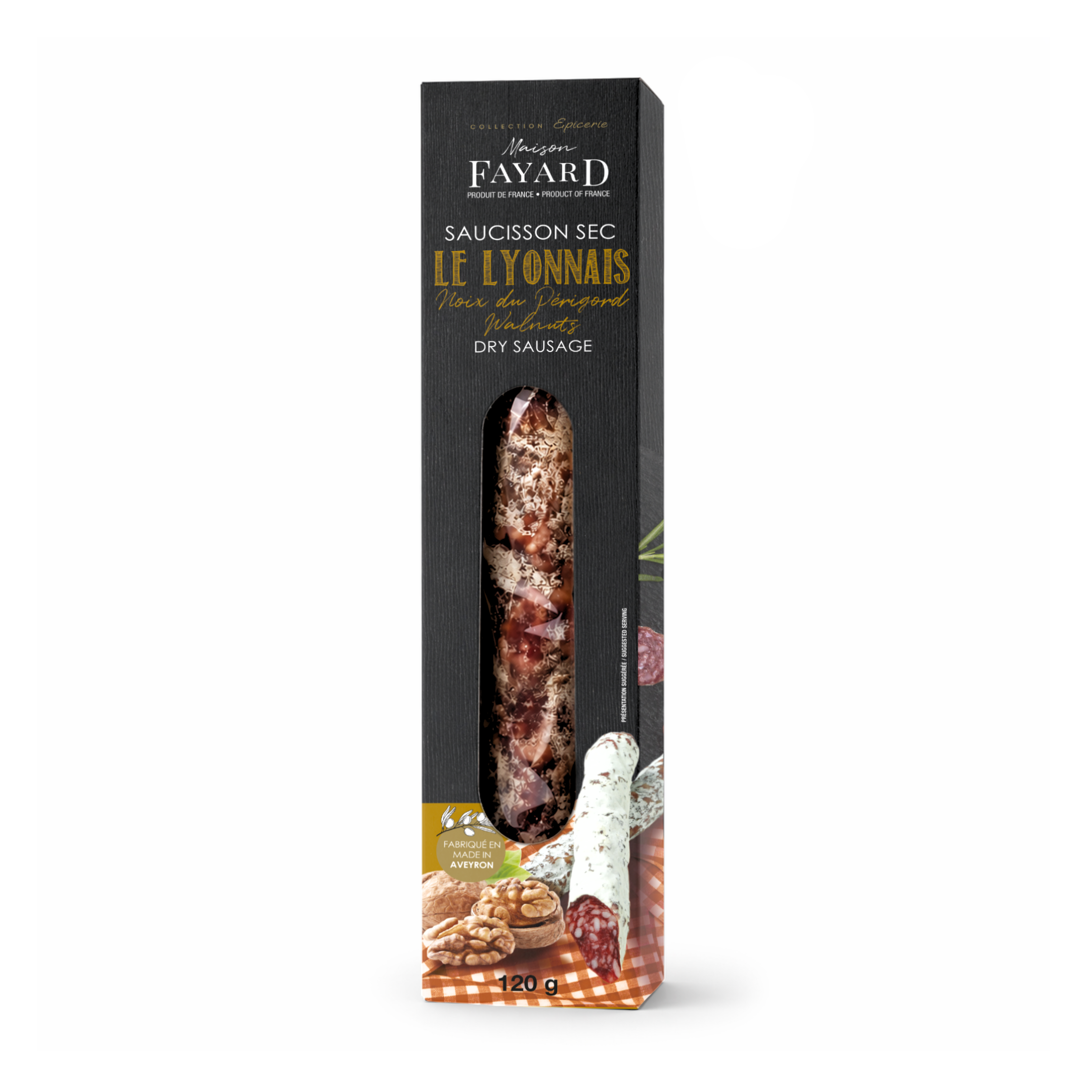 Saucisson Sec aux Noix du Périgord Maison Fayard
