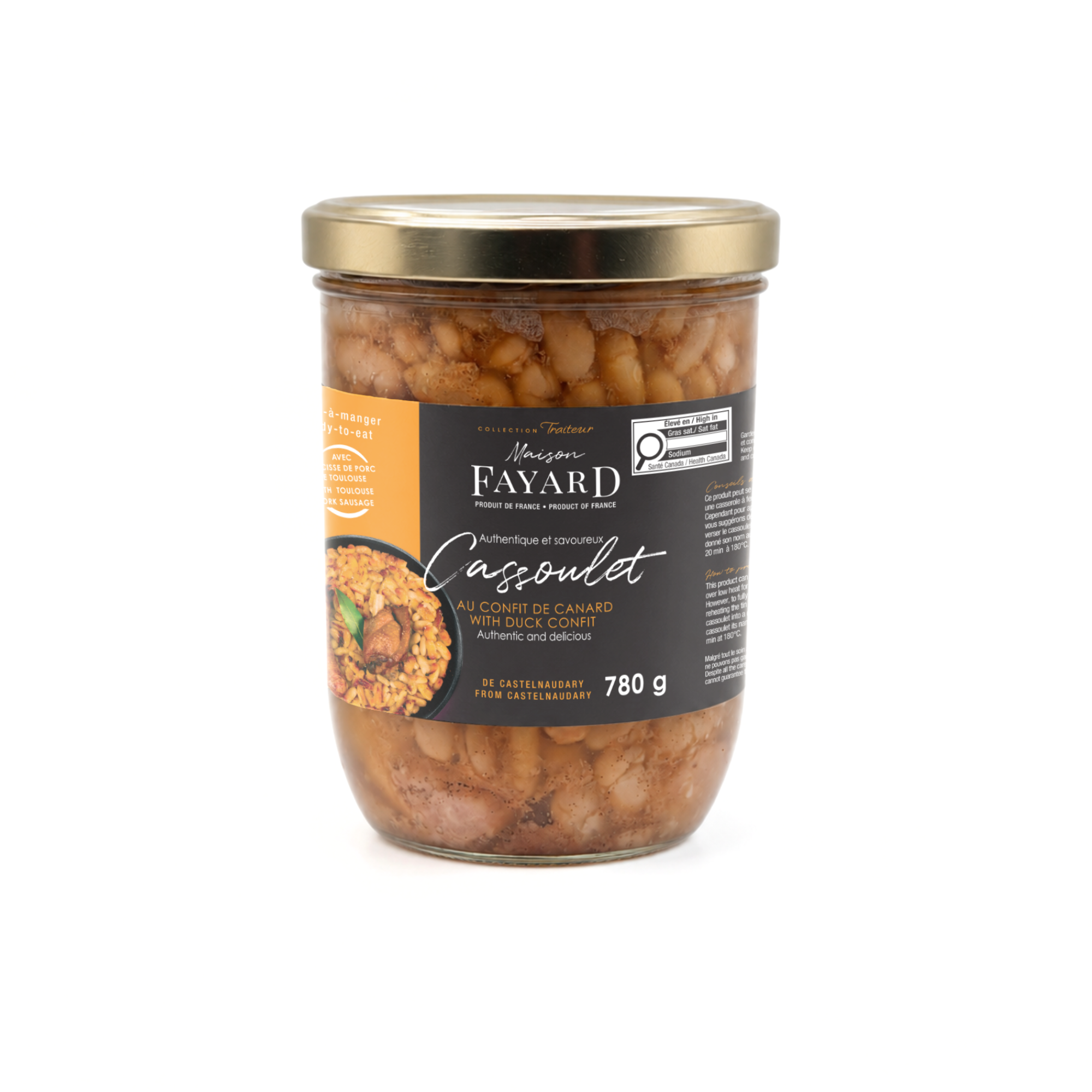 cassoulet au confit de canard 780g Maison Fayard