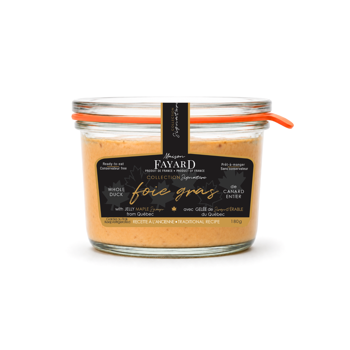 Foie Gras de Canard Entier au Sirop d'Érable du Québec, Mi-Cuit, Bocal 100g