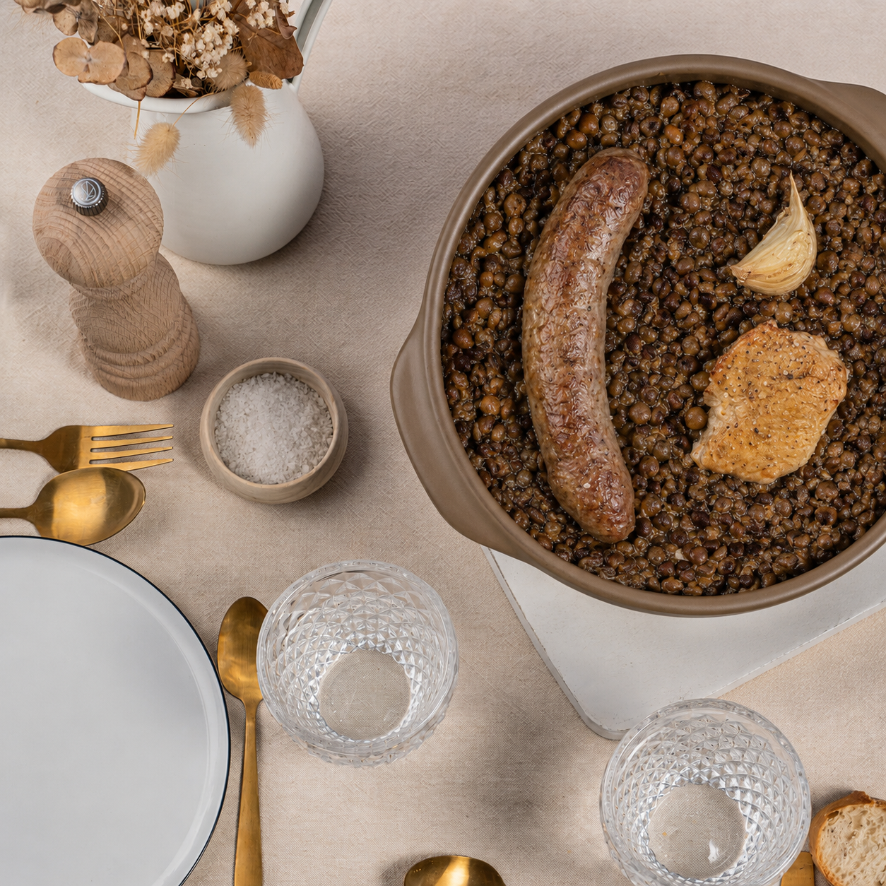 Salt-Cured Pork with Lentils