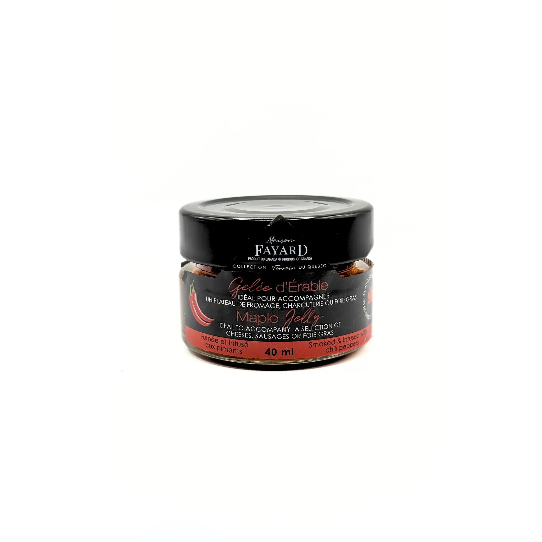 Gelée d'Érable Fumée et infusé aux piments Maison Fayard collection Terroir