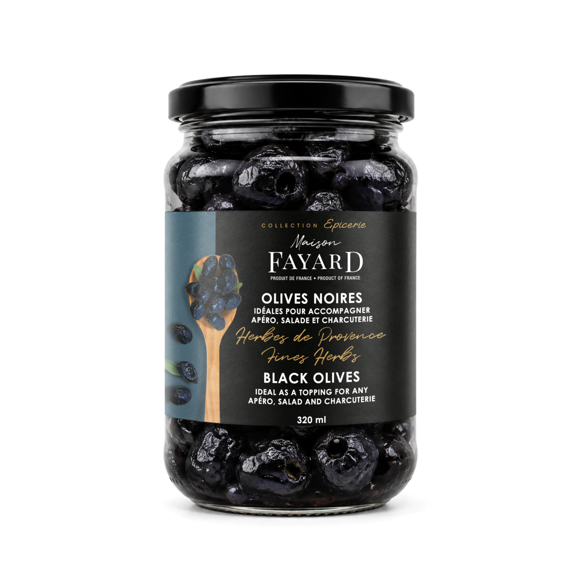 Olives Noire Herbes de Provence Maison Fayard