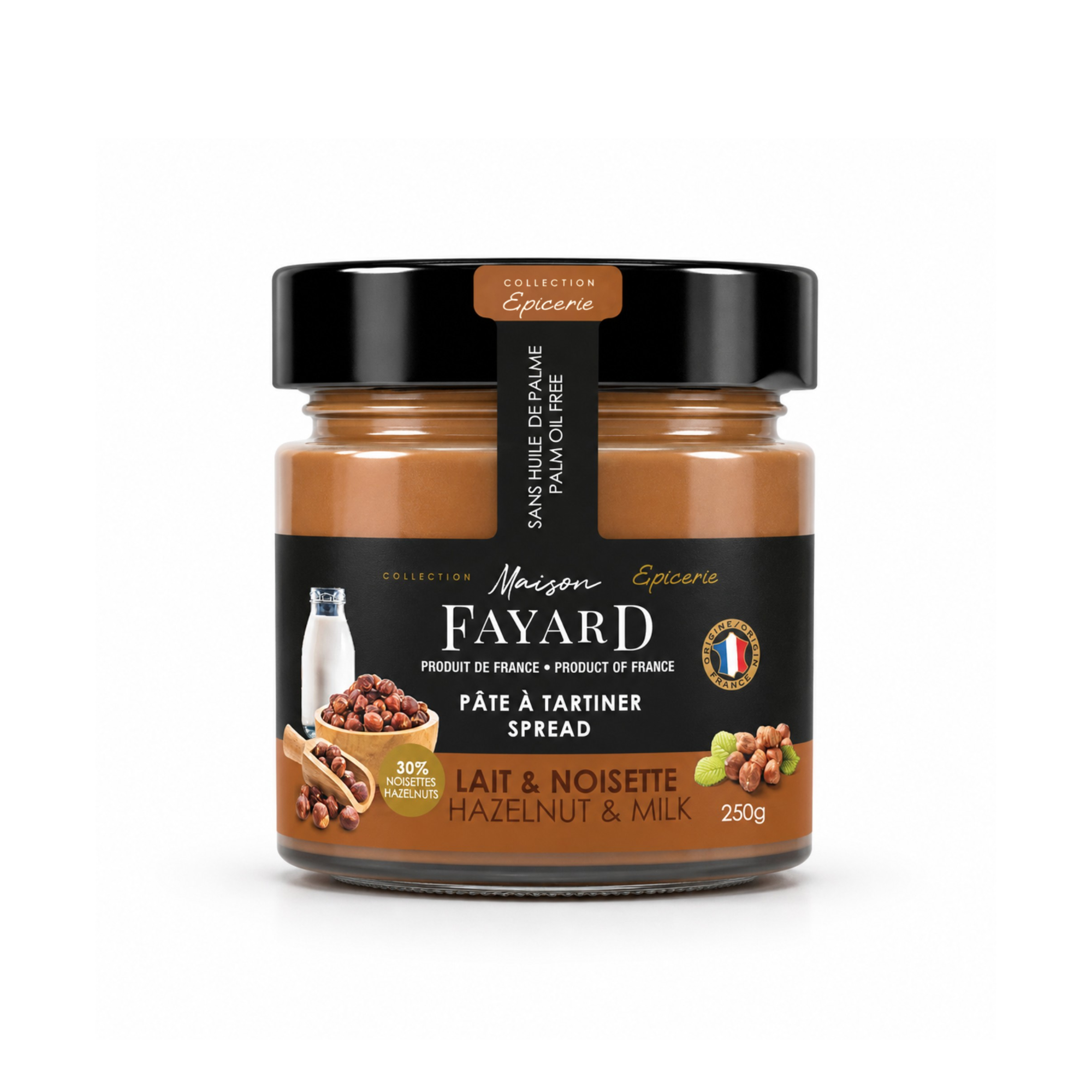 Pâtes à Tartiner Lait & Noisettes Maison Fayard collection épicerie