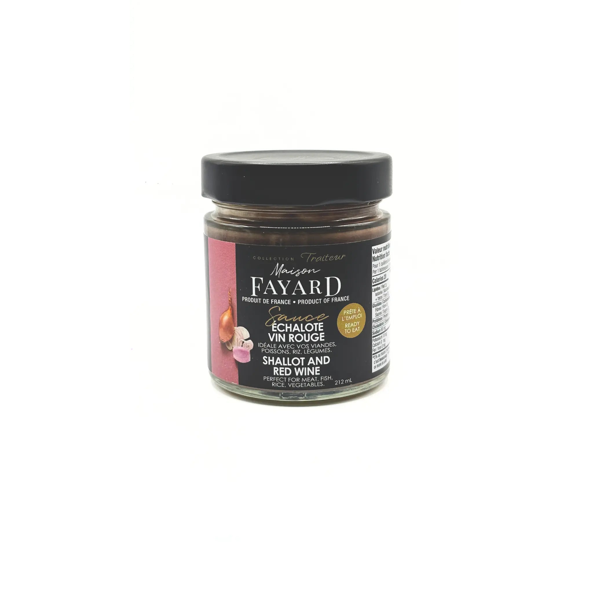 Sauce Échalote Vin rouge Maison Fayard collection épicerie