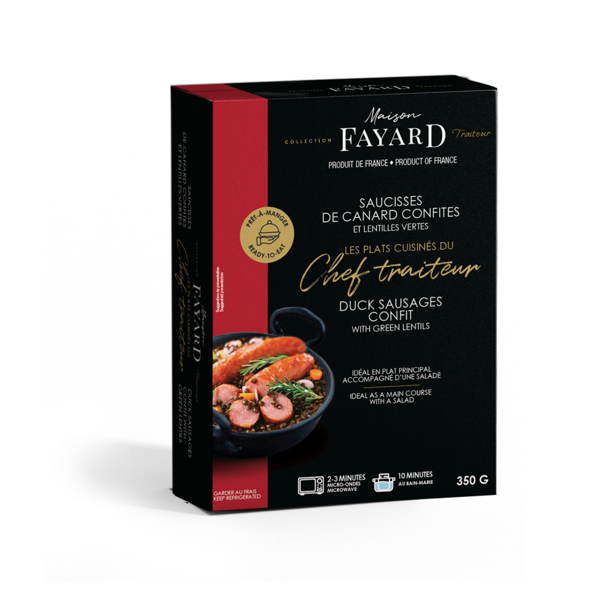 Saucisses de Canard Confites et Lentilles Vertes