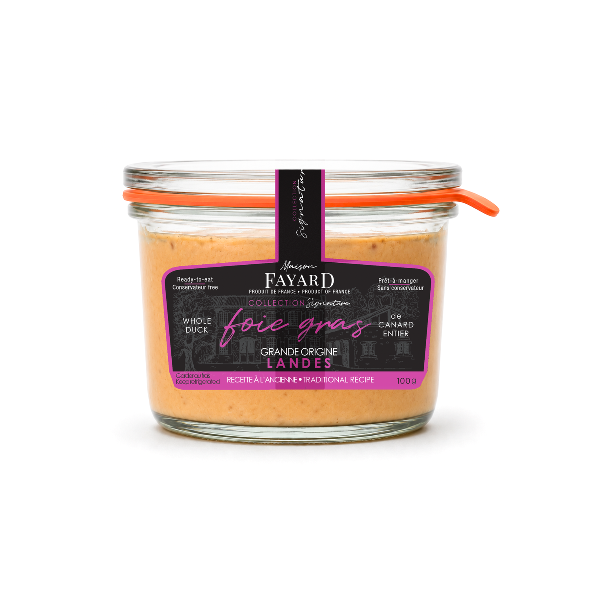 Foie Gras de Canard Entier des Landes, Mi-Cuit, Bocal 100g